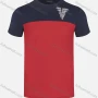 Wholesale Men's Casual Short Sleeve Round Neck Coloblock Letter Print Tee preview