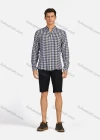 Wholesale Men's Casual Plaid Print Button Down Buckle Strap Cuff Mock Neck Long Sleeve Shirts 886# - Liuhuamall