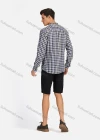 Wholesale Men's Casual Plaid Print Button Down Buckle Strap Cuff Mock Neck Long Sleeve Shirts 886# - Liuhuamall