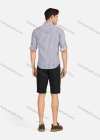 Wholesale Men's Casual Striped Button Down Buckle Strap Cuff Mock Neck Long Sleeve Shirts 8843# - Liuhuamall