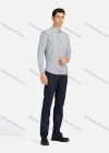 Wholesale Men's Business Plain Collared Button Down Long Sleeve Formal Shirts 5446# - Liuhuamall