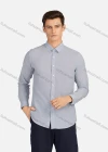 Wholesale Men's Business Plain Collared Button Down Long Sleeve Formal Shirts 5446# - Liuhuamall