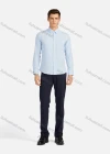 Wholesale Men's Business Plain Collared Button Down Long Sleeve Formal Shirts 726# - Liuhuamall