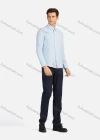 Wholesale Men's Business Plain Collared Button Down Long Sleeve Formal Shirts 726# - Liuhuamall