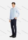 Wholesale Men's Business Plain Collared Button Down Long Sleeve Formal Shirts 726# - Liuhuamall