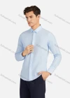 Wholesale Men's Business Plain Collared Button Down Long Sleeve Formal Shirts 726# - Liuhuamall