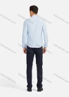 Wholesale Men's Business Plain Collared Button Down Long Sleeve Formal Shirts 726# - Liuhuamall