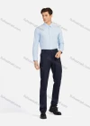 Wholesale Men's Business Plain Collared Button Down Long Sleeve Formal Shirts 726# - Liuhuamall