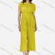 Wholesale Women's Casual Plain Pleated Open Back Lace Up Bateau Neck Lettuce Trim Wide Leg Jumpsuit K1468# 4# Guangzhou Clothing Wholesale Market & Suppliers -LIUHUAMALL