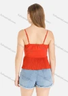 Wholesale Women's Casual Chiffon Spaghetti Strap Shirred Peplum Hem Cami Top - Liuhuamall