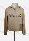 Wholesale Women's Casual Hooded Long Sleeve Button Front Hoodies - Liuhuamall