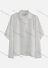 Wholesale Women's Casual Batwing Sleeve Asymmetrical Neck Ruched Side Flap Button Down Plain Blouse - Liuhuamall