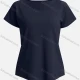 Wholesale Women's Sporty Plain Short Sleeve Breathable Mesh Moisture Wicking Fitness Yoga Top 2# Clothing Wholesale Market Liuhua