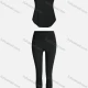 Wholesale Women's Sporty Breathable Mesh Quick Dry Letter Tank Top & Seamless Leggings 2 Piece Yoga Workout Outfits 1008#&1017# 1# Clothing Wholesale Market Liuhua