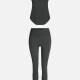 Women's Sporty Breathable Mesh Quick Dry Plain Tank Top & Seamless Leggings 2 Piece Yoga Workout Outfits 1009#&1016# 1# Clothing Wholesale Market -LIUHUA