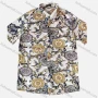 Wholesale Men's Vintage Casual Collared Short Sleeve Floral Folkloric Shirt preview