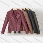 Wholesale Women's Casual Lapel Long Sleeve Zipper Plain Leather Crop Biker Jacket preview