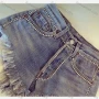 Wholesale Women's Casual Plain Rhinestone Pockets Frayed Raw Hem Distressed Denim Shorts 846030# preview