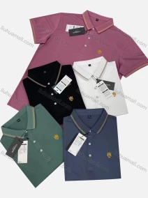 Wholesale Men's Casual 100% Cotton Plain Striped Trim Labelled Short Sleeve Polo Shirt 802#, LIUHUA CLOTHING WHOLESALE