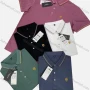 Wholesale Men's Casual 100% Cotton Plain Striped Trim Labelled Short Sleeve Polo Shirt 802# preview