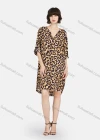 Wholesale Women's Casual Leopard Print V Neck 3/4 Sleeve Short Dress - Liuhuamall