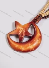 Wholesale Vintage Star & Moon Wood Beads Necklace - Liuhuamall