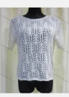 Wholesale Women's Casual Round Neck Hollow Out Plain Knit Top - Liuhuamall