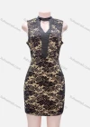 Wholesale Women's Guipure Lace Mock Neck Short Tank Dress - Liuhuamall