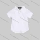 Wholesale Boy's Casual Plain Collared Short Sleeve Button Front Curved Hem Polo Shirt 003# White Clothing Wholesale Market Liuhua
