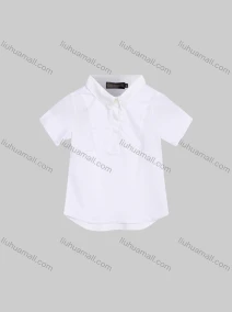Wholesale Boy's Casual Plain Collared Short Sleeve Button Front Curved Hem Polo Shirt 003#, LIUHUA CLOTHING WHOLESALE