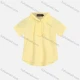Wholesale Boy's Casual Plain Collared Short Sleeve Button Front Curved Hem Polo Shirt 003# Yellow Clothing Wholesale Market Liuhua