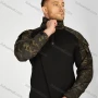 Wholesale Men's Outdoor Plain Splicing Camouflage Tactical Quarter Zip Long Sleeve High Neck Uniforms Top TT002BKXL# preview