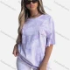 Wholesale Women's Casual Tie Dye Round Neck Tee & Shorts 2 Piece Set 211050# Purple Guangzhou Clothing Wholesale Market & Suppliers -LIUHUAMALL