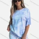 Wholesale Women's Casual Tie Dye Round Neck Tee & Shorts 2 Piece Set 211050# Blue Guangzhou Clothing Wholesale Market & Suppliers -LIUHUAMALL