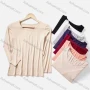 Wholesale Women's Casual Comfy Scoop Neck Long Sleeve Plain Tops preview