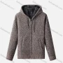 Wholesale Men's Casual Long Sleeve Zipper Chunky Knit Drawstring Hooded Jackets preview