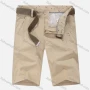 Wholesale Men's Casual Pockets Zipper Fly Plain Short Cargo Pant With Belt preview