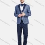 Wholesale Men's Business Lapel One Button Plaid Print Wedding Suit Jacket With Waistcoat 3 Piece Set preview