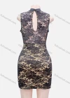 Wholesale Women's Guipure Lace Mock Neck Short Tank Dress - Liuhuamall
