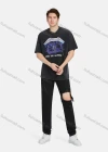Wholesale Men's Round Neck Short Sleeve Graphic Letter Hip Hop Loose Fit T-shirt - Liuhuamall