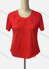 Wholesale Women's Casual Crew Neck Short Sleeve Beaded Blouse - Liuhuamall