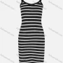 Wholesale Women's Casual Black&White Striped Split Hem Cami Midi Dress preview