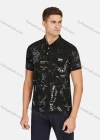 Wholesale Men's Casual Short Sleeve Letter Print Button Front Polo Shirts - Liuhuamall