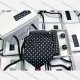 Wholesale Men's Trendy Polka Dot Tie & Pocket Square & Pair Cufflinks Sets Black Clothing Wholesale Market Liuhua