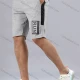 Wholesale Men's Letter Graphic Athletic Workout Breathable Elastic Waist Shorts Y7147# Gray Clothing Wholesale Market Liuhua