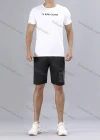 Wholesale Men's Letter Graphic Athletic Workout Breathable Elastic Waist Shorts Y7147# - Liuhuamall