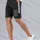 Wholesale Men's Letter Graphic Athletic Workout Breathable Elastic Waist Shorts Y7147# Black Clothing Wholesale Market Liuhua