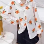Wholesale Women's Casual Collared Long Sleeve Button Down Floral Shirt Y305# preview