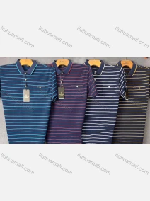 Wholesale Men's Causal Striped Patch Pocket Short Sleeve Polo Shirt, LIUHUA CLOTHING WHOLESALE