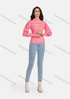 Wholesale Women's Casual Mock Neck Long Sleeve Cut Out Ribbed Knit Sweater 1203# - Liuhuamall